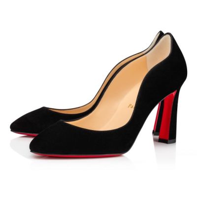 Christian Louboutin Agneska 085 85 Veau Velours Pumps Pumps Ženske Črne | SI-57780