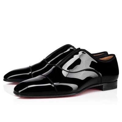 Christian Louboutin Alpha Male Patent Derby Derby Moški Črne | SI-83020
