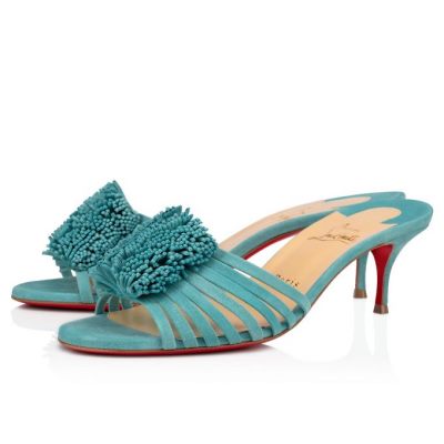 Christian Louboutin Belbrossa 55 Veau Velours Mules Mules Ženske Modre | SI-92371
