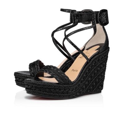 Christian Louboutin Bodrum 110 Cotton Espadrilles Espadrilles Ženske Črne | SI-91667