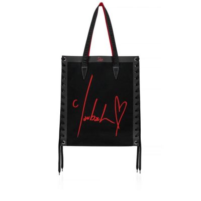 Christian Louboutin Cabalace Small Creative Fabric Tote Bags Torba Tote Ženske Črne Rdeče | SI-00214