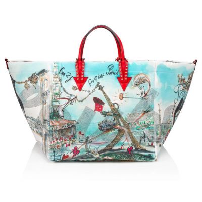 Christian Louboutin Cabaraparis Neopren Tote Bags Torba Tote Ženske Večbarvni Rdeče | SI-08036