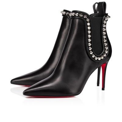 Christian Louboutin Capaboot 85 Calf Boots Škornji Ženske Črne Srebrne | SI-47041