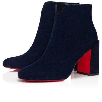 Christian Louboutin Castarika 85 Nocturne Veau Velours Boots Škornji Ženske Črne | SI-68898