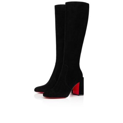 Christian Louboutin Cavalika 85 Veau Velours Boots Škornji Ženske Črne | SI-86939