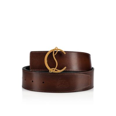 Christian Louboutin Cl Logo Classic Usnje Belts Pasovi Moški Rjave | SI-83787