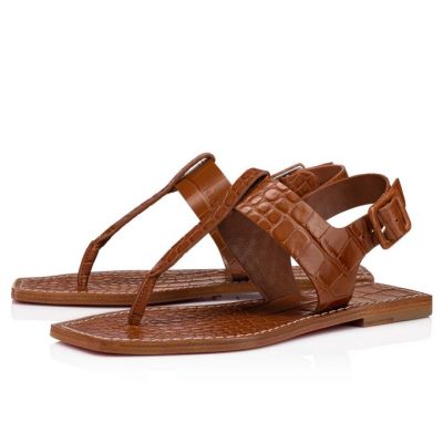 Christian Louboutin Cubongo Calf Sandals Sandale Ženske Rjave | SI-76036