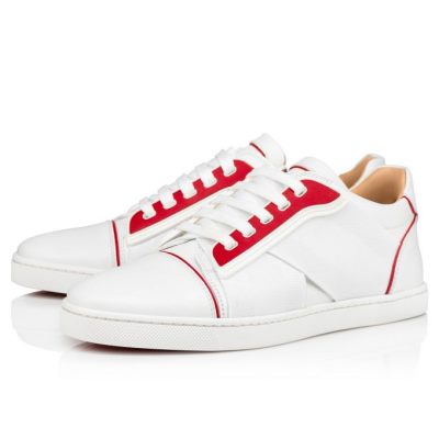 Christian Louboutin Elastikid 000 Calf Sneakers Superge Ženske Bele Rdeče | SI-80397