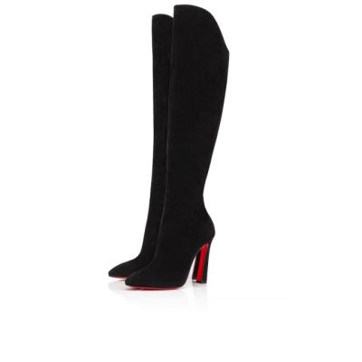 Christian Louboutin Eleonor Botta 100 Veau Velours Boots Škornji Ženske Črne | SI-54002