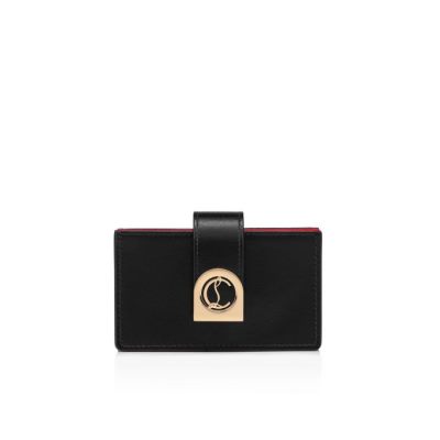 Christian Louboutin Elisa Accordeon Card Holder Classic Usnje Card Holder Card Holder Ženske Črne Zlate | SI-24938
