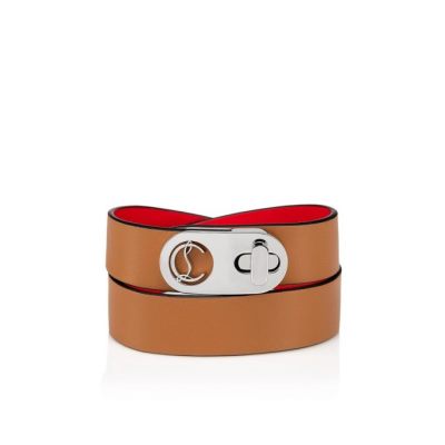 Christian Louboutin Elisa Bracelet Double 15 Calf Bracelets Bracelets Ženske Rjave Srebrne | SI-07521