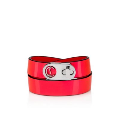 Christian Louboutin Elisa Bracelet Double Creative Usnje Bracelets Bracelets Ženske Roza Srebrne | SI-20204