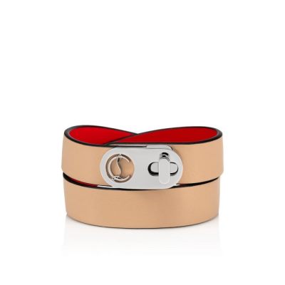 Christian Louboutin Elisa Bracelet Double 15 Calf Bracelets Bracelets Ženske Rjave Srebrne | SI-31380