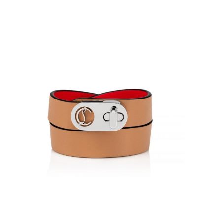 Christian Louboutin Elisa Bracelet Double 15 Calf Bracelets Bracelets Ženske Rjave Srebrne | SI-61847
