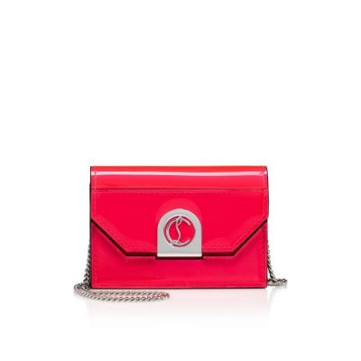 Christian Louboutin Elisa Chain Card Holder Creative Usnje Card Holder Card Holder Ženske Roza Srebrne | SI-26488