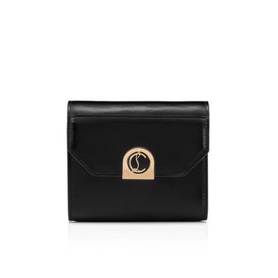 Christian Louboutin Elisa Compact Wallet Calf Empi Classic Usnje Wallets Denarnice Ženske Črne Zlate | SI-37073