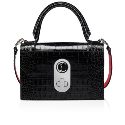 Christian Louboutin Elisa Top Handle M Creative Usnje Top Handles Top Handles Ženske Črne Srebrne | SI-98009