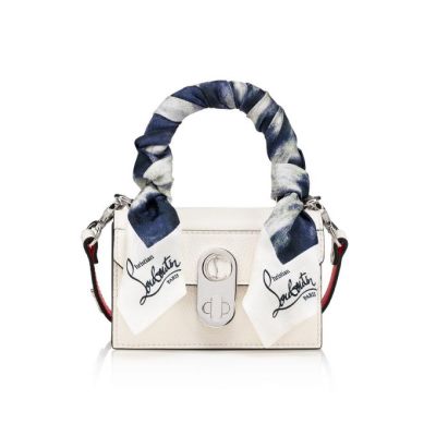 Christian Louboutin Elisa Top Handle Nano Classic Usnje Top Handles Top Handles Ženske Bele Večbarvni Srebrne | SI-81010