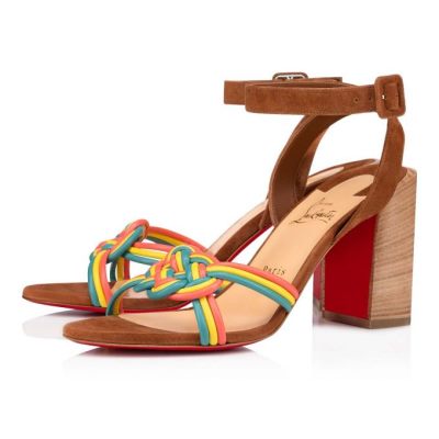 Christian Louboutin Ella 85 Nappa Sandals Sandale Ženske Večbarvni Bež | SI-31298