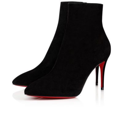 Christian Louboutin Eloise Booty 085 85 Veau Velours Boots Škornji Ženske Črne | SI-98065