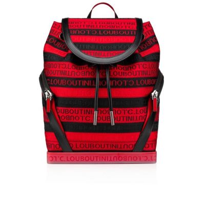 Christian Louboutin Explorafunk Creative Fabric Backpack Nahrbtniki Moški Črne Rdeče | SI-04169