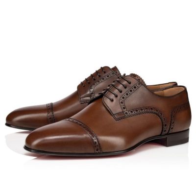 Christian Louboutin Eygeny 000 Havane Calf Derby Derby Moški Rjave | SI-77957