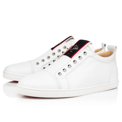 Christian Louboutin F.A.V Fique A Vontade Calf Sneakers Superge Moški Bele | SI-12633