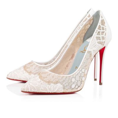 Christian Louboutin Follies Lace 100 Lace Pumps Pumps Ženske Bele Modre | SI-46764