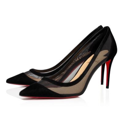 Christian Louboutin Galativi 85 Version Veau Velours Pumps Pumps Ženske Črne | SI-95821