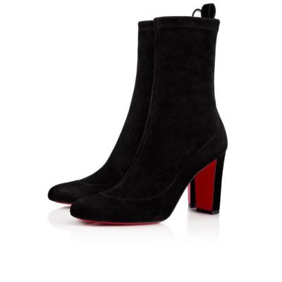 Christian Louboutin Gena Bootie 085 85 Veau Velours Boots Škornji Ženske Črne | SI-20158