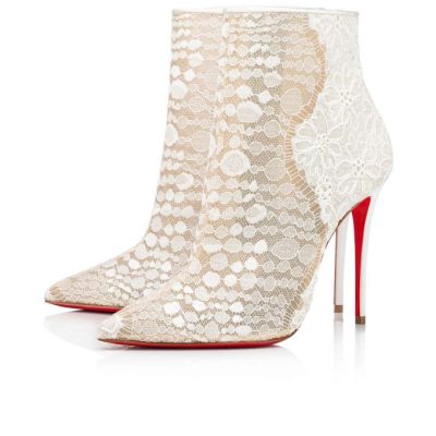 Christian Louboutin Gipsybootie 100 Lace Bootie Škornji Ženske Bele Modre | SI-18771