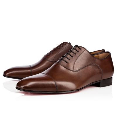 Christian Louboutin Greggo 000 Havane Calf Oxford Oxfords Shoes Moški Rjave | SI-42129