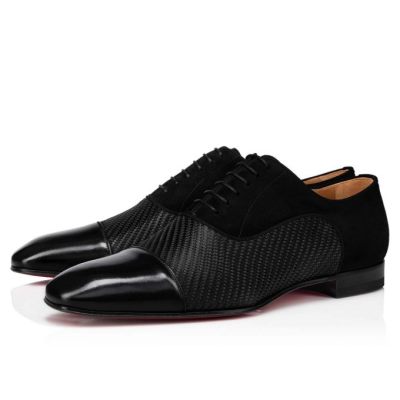 Christian Louboutin Greggo Cotton Oxford Oxfords Shoes Moški Črne | SI-49752