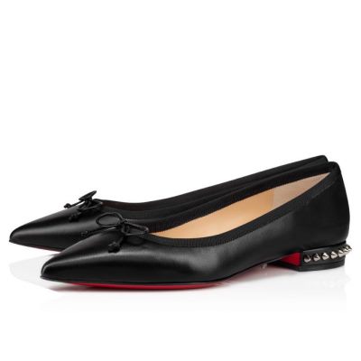 Christian Louboutin Hall 000 Version Nappa Flats Flats Ženske Črne | SI-08627