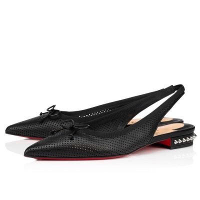 Christian Louboutin Hall Sling Nappa Flats Flats Ženske Črne | SI-16317