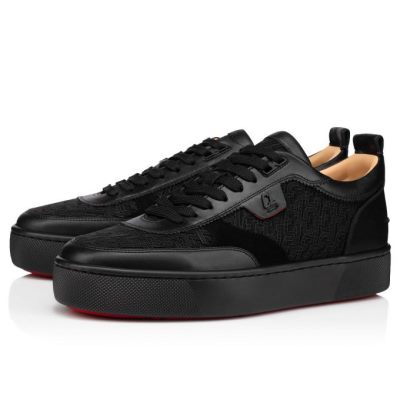 Christian Louboutin Happyrui Cotton Sneakers Superge Moški Črne | SI-26219