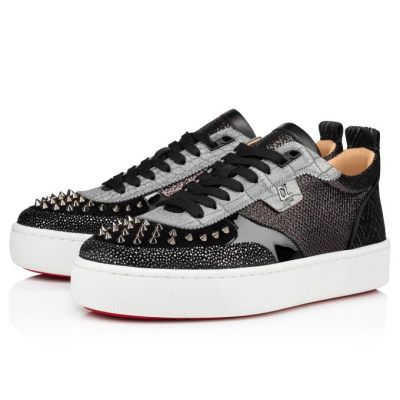 Christian Louboutin Happyrui Spikes Creative Usnje Sneakers Superge Moški Črne Srebrne | SI-97956