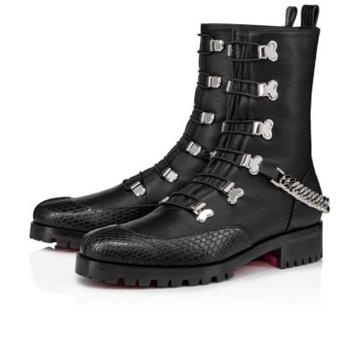 Christian Louboutin Horse Guarda Calf Boots Škornji Ženske Črne Srebrne | SI-84745