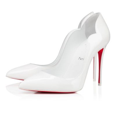 Christian Louboutin Hot Chick 100 Patent Pumps Pumps Ženske Bele | SI-61574