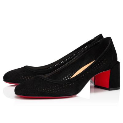 Christian Louboutin Incastrana 55 Veau Velours Pumps Pumps Ženske Črne | SI-61170