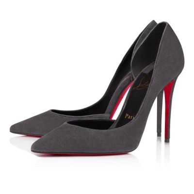 Christian Louboutin Iriza 100 Veau Velours Pumps Pumps Ženske Sive | SI-48523