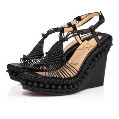 Christian Louboutin Janis In Spain 110 Calf Espadrilles Espadrilles Ženske Črne | SI-03157