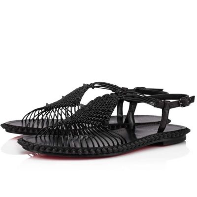 Christian Louboutin Janis In Spain Calf Sandals Sandale Ženske Črne | SI-85201