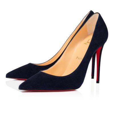 Christian Louboutin Kate 100 100 Nocturne Veau Velours Pumps Pumps Ženske Črne | SI-50505