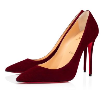 Christian Louboutin Kate 100 100 Tanin Veau Velours Pumps Pumps Ženske Bordo | SI-49005