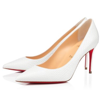 Christian Louboutin Kate 85 Calf Pumps Pumps Ženske Bele | SI-75969