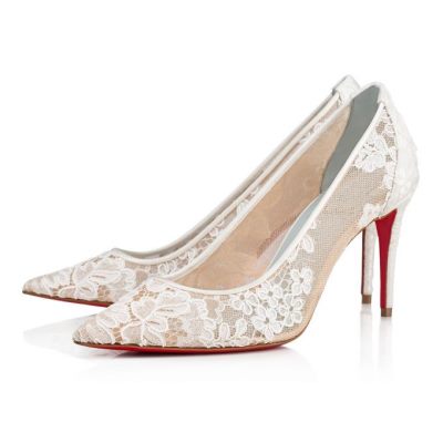 Christian Louboutin Lace 554 085 85 Version Off Dentelle Pumps Pumps Ženske Bele | SI-99199