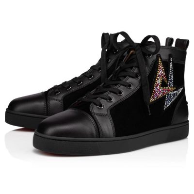 Christian Louboutin Lou Oui Veau Velours Sneakers Superge Moški Črne | SI-38734
