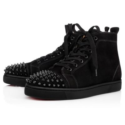 Christian Louboutin Lou Spikes 000 Suede Sneakers Superge Moški Črne | SI-65151