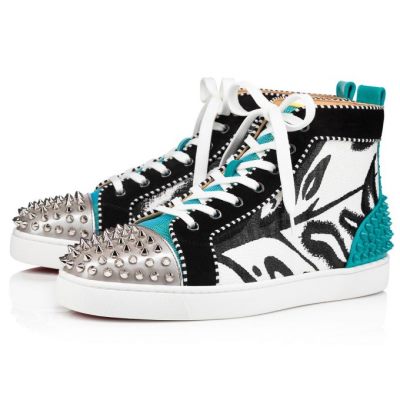 Christian Louboutin Lou Spikes 2 Cotton Sneakers Superge Moški Večbarvni | SI-72924
